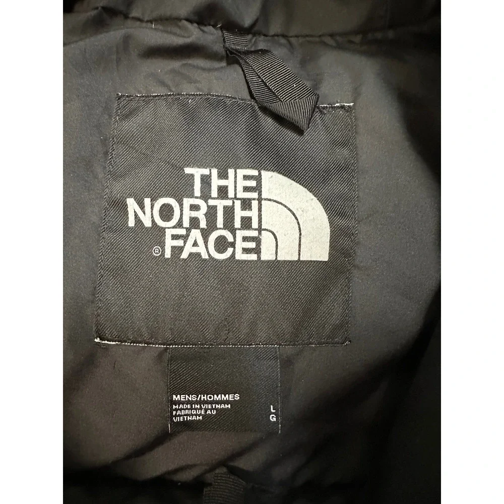 The North Face‎ Mens Large Blue Black Hooded Down Puffer Jacket Parka Ripstop